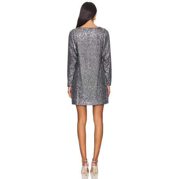 Steve Madden Revolve Ginger Dress Silver Sequin Party Shift Dress 8 NWT - Picture 5 of 8